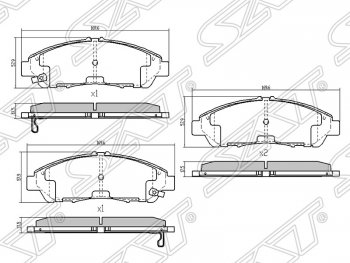 1 559 р. Передние тормозные колодки SAT  Acura MDX  YD2 (2006-2013) дорестайлинг, рестайлинг  с доставкой в г. Москва. Увеличить фотографию 1