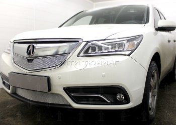 3 849 р. Нижняя решетка радиатора Allest Acura MDX YD3 дорестайлинг (2013-2016) (Хром)  с доставкой в г. Москва. Увеличить фотографию 2