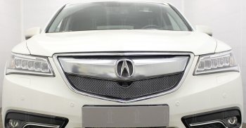 4 299 р. Защитная сетка решетки радиатора Стрелка 11 Премиум (алюминий) Acura MDX YD3 дорестайлинг (2013-2016) (Цвет: черный)  с доставкой в г. Москва. Увеличить фотографию 2