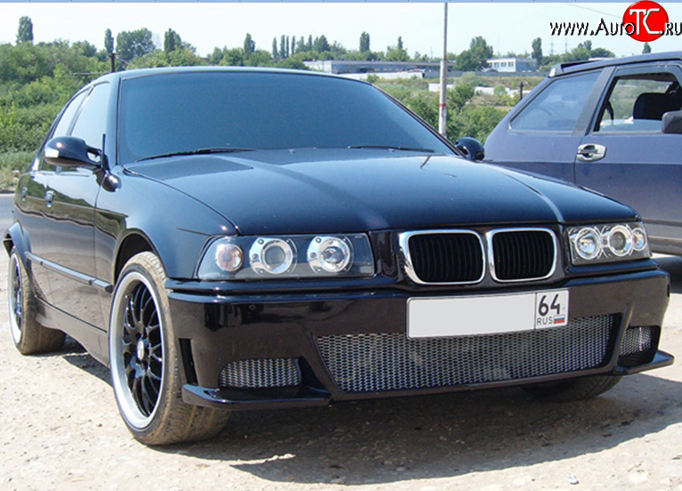 3 349 р. Передний бампер M-VRS BMW 3 серия E36 седан (1990-2000) (Неокрашенный)  с доставкой в г. Москва