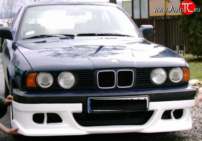 4 049 р. Накладка переднего бампера Street BMW 5 серия E34 седан дорестайлинг (1988-1994) (стеклопластик жёсткий, Неокрашенная)  с доставкой в г. Москва