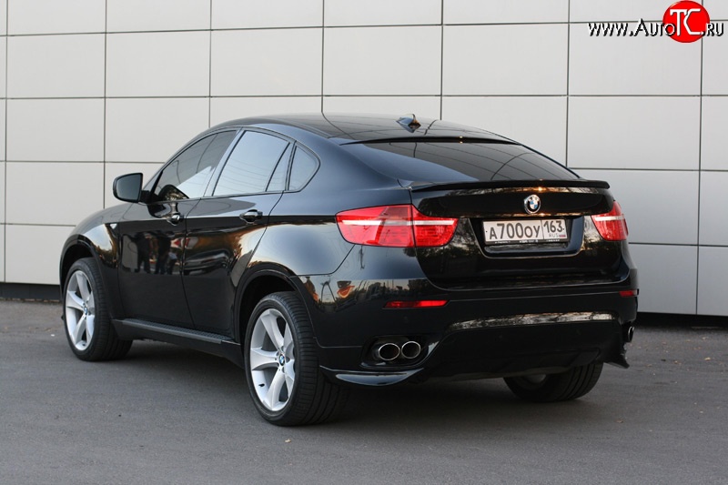 4 749 р. Накладки Global-Tuning на задний бампер автомобиля  BMW X6  E71 (2008-2014) дорестайлинг, рестайлинг (Неокрашенные)  с доставкой в г. Москва