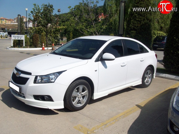 3 899 р. Пороги накладки Sport Style Chevrolet Cruze J300 седан дорестайлинг (2009-2012) (Неокрашенные)  с доставкой в г. Москва