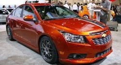 4 199 р. Пороги накладки Z-Line Chevrolet Cruze J300 седан дорестайлинг (2009-2012) (Неокрашенные)  с доставкой в г. Москва. Увеличить фотографию 3