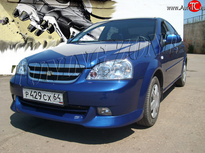 2 399 р. Накладка переднего бампера Tuning Zone  Chevrolet Lacetti  седан (2002-2013) (Неокрашенная)  с доставкой в г. Москва