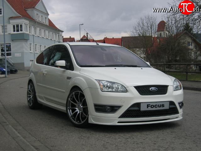 4 999 р. Накладка переднего бампера ST Sport Ford Focus 2  седан дорестайлинг (2004-2008) (Неокрашенная)  с доставкой в г. Москва