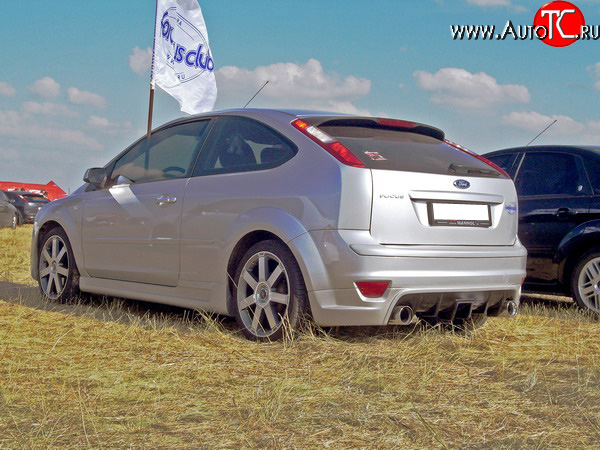 7 799 р. Юбка-диффузор заднего бампера Sport Ford Focus 2 хэтчбэк 3 дв. дорестайлинг (2004-2007) (Неокрашенная)  с доставкой в г. Москва