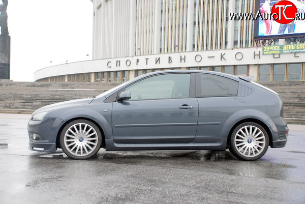 5 899 р. Пороги накладки Sport Ford Focus 2 хэтчбэк 3 дв. дорестайлинг (2004-2007) (Неокрашенные)  с доставкой в г. Москва