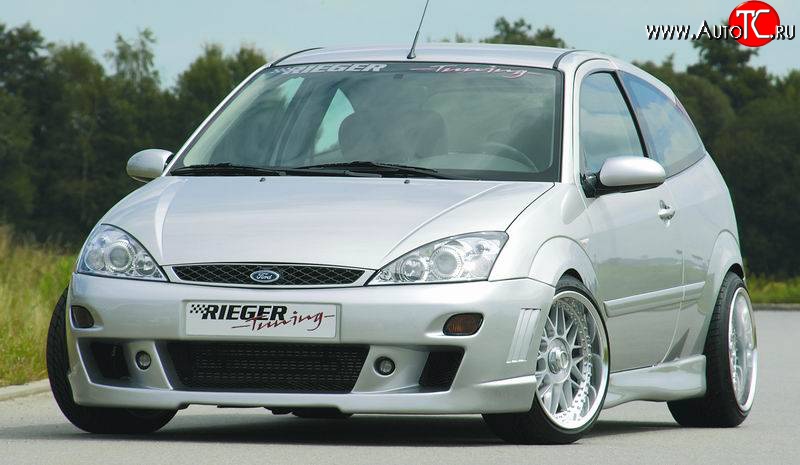 8 899 р. Передний бампер Rieger Ford Focus 1 хэтчбэк 3 дв. дорестайлинг (1998-2002)  с доставкой в г. Москва