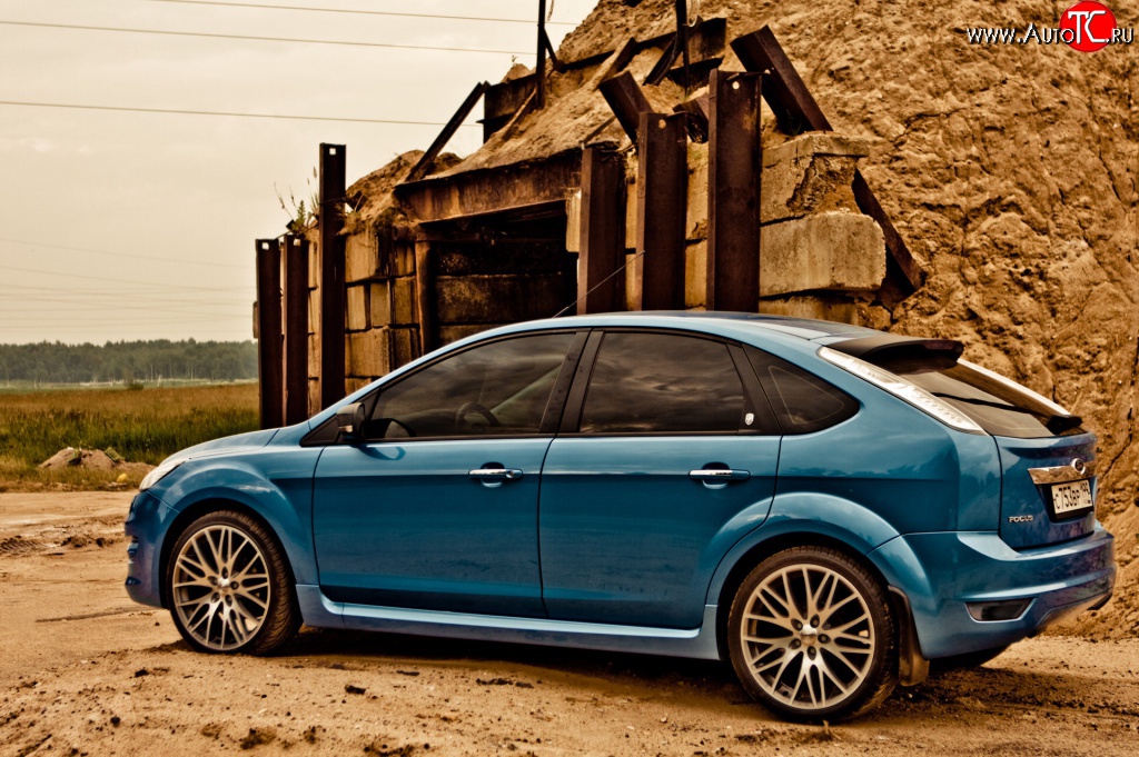 6 999 р. Пороги накладки ST Ford Focus 2  седан дорестайлинг (2004-2008) (Неокрашенные)  с доставкой в г. Москва