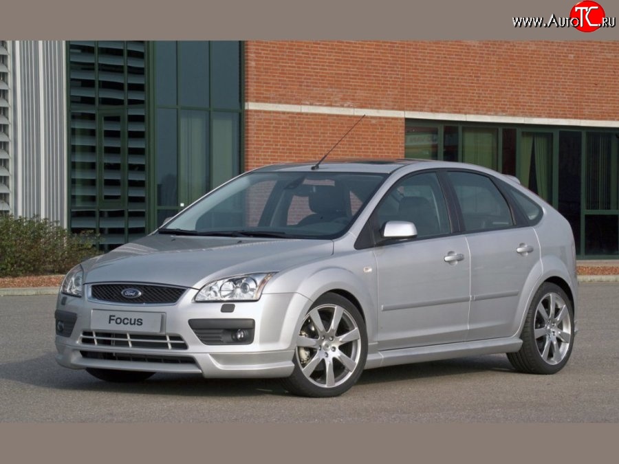 5 699 р. Накладка переднего бампера MS Ford Focus 2  седан дорестайлинг (2004-2008) (Неокрашенная)  с доставкой в г. Москва