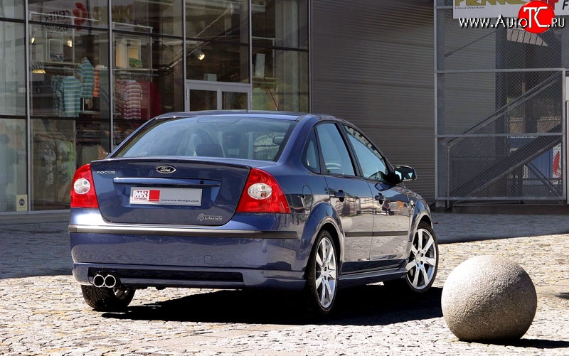 5 699 р. Накладка бампера MS Ford Focus 2  седан дорестайлинг (2004-2008) (Неокрашенная)  с доставкой в г. Москва