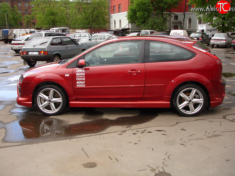 2 679 р. Пороги накладки Снайпер Ford Focus 2 универсал дорестайлинг (2004-2008) (Неокрашенные)  с доставкой в г. Москва