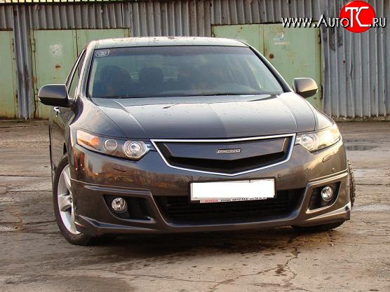 9 399 р. Юбка переднего бампера MUGEN Honda Accord 8 CU седан дорестайлинг (2008-2011) (Неокрашенная)  с доставкой в г. Москва