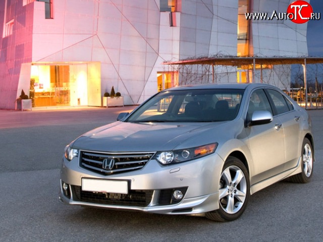 6 199 р. Накладка переднего бампера Type-S Honda Accord 8 CU седан дорестайлинг (2008-2011) (Неокрашенная)  с доставкой в г. Москва