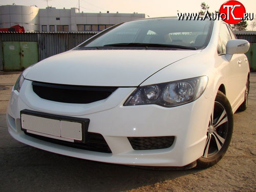 4 599 р. Решётка радиатора Mugen Style  Honda Civic  FD (2009-2011) седан рестайлинг (Неокрашенная)  с доставкой в г. Москва