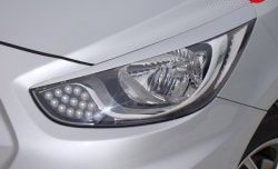 619 р. Реснички Sport V1  Hyundai Solaris  RBr (2010-2014) седан дорестайлинг, хэтчбэк дорестайлинг (Неокрашенные)  с доставкой в г. Москва. Увеличить фотографию 1