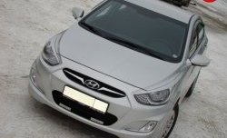 619 р. Реснички Sport V1  Hyundai Solaris  RBr (2010-2014) седан дорестайлинг, хэтчбэк дорестайлинг (Неокрашенные)  с доставкой в г. Москва. Увеличить фотографию 2