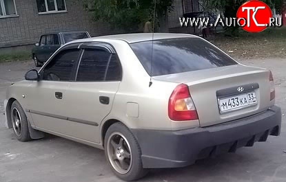 7 499 р. Задний бампер ATH New Hyundai Accent седан ТагАЗ (2001-2012) (Неокрашенный)  с доставкой в г. Москва