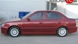 2 549 р. Пороги накладки ATH-classic Hyundai Accent седан ТагАЗ (2001-2012) (Неокрашенные)  с доставкой в г. Москва. Увеличить фотографию 4