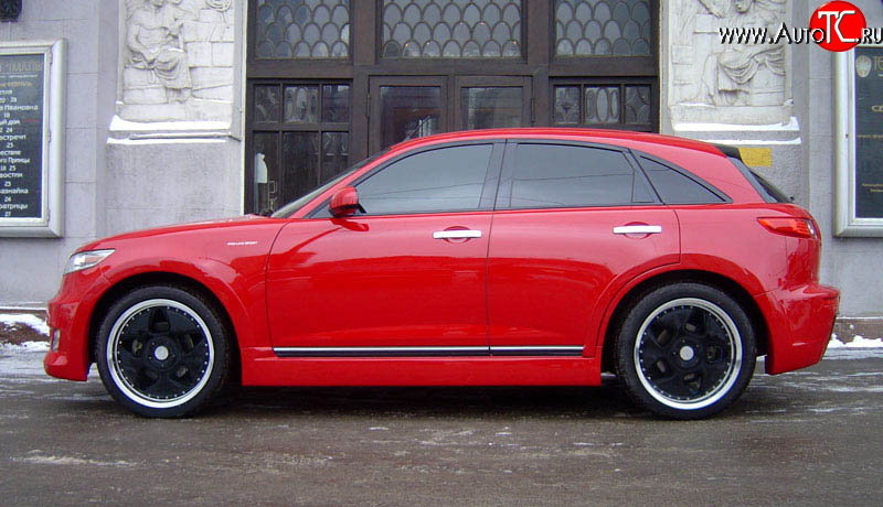 38 999 р. Пороги накладки AERO INFINITI FX45 S50 рестайлинг (2005-2009) (Неокрашенные)  с доставкой в г. Москва