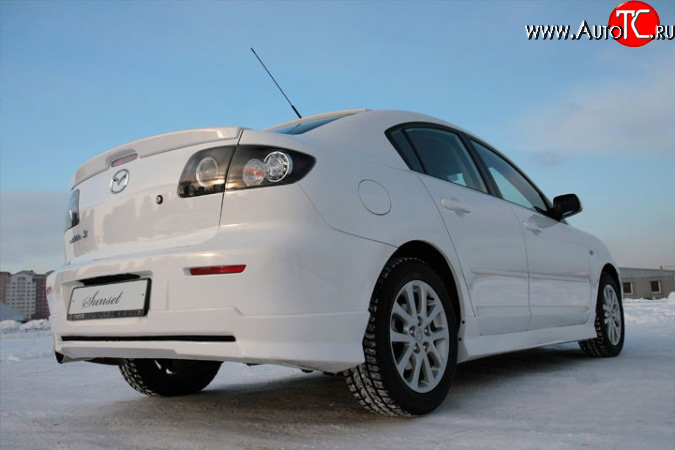 6 949 р. Пороги накладки Sunset Mazda 3/Axela BK дорестайлинг седан (2003-2006) (Неокрашенные)  с доставкой в г. Москва