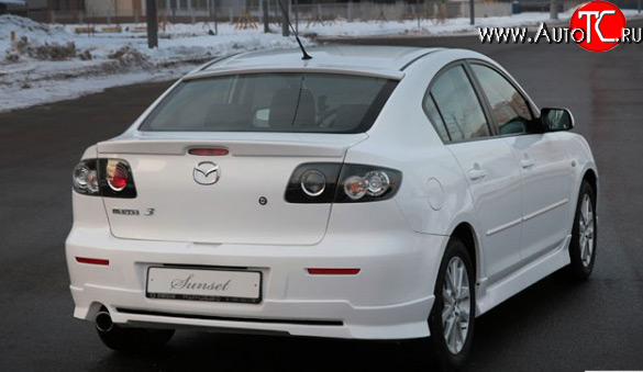 6 949 р. Накладка заднего бампера Sunset Mazda 3/Axela BK дорестайлинг седан (2003-2006) (Неокрашенная)  с доставкой в г. Москва