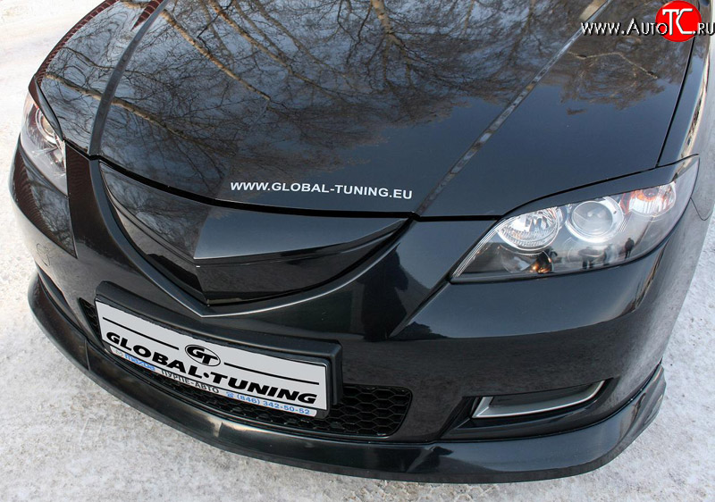 3 049 р. Радиаторная решётка Global-Tuning Mazda 3/Axela BK дорестайлинг седан (2003-2006) (Неокрашенная)  с доставкой в г. Москва