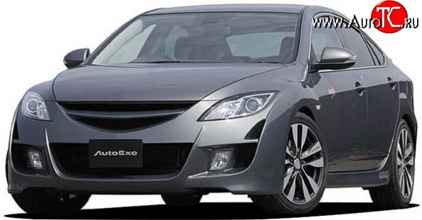 6 649 р. Передний бампер AutoExq Mazda 6 GH дорестайлинг лифтбэк (2007-2010) (Неокрашенный)  с доставкой в г. Москва