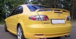 7 349 р. Накладка заднего бампера AERO  Mazda 6  GG (2002-2005) лифтбэк дорестайлинг, седан дорестайлинг (Неокрашенная)  с доставкой в г. Москва. Увеличить фотографию 1