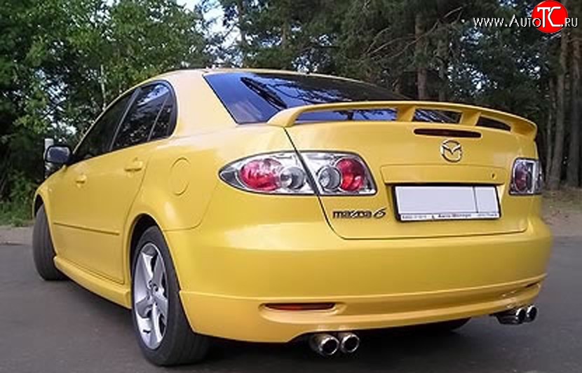 7 349 р. Накладка заднего бампера AERO Mazda 6 GG седан дорестайлинг (2002-2005) (Неокрашенная)  с доставкой в г. Москва