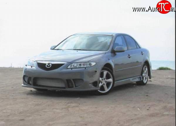 8 449 р. Передний бампер на Mazda 6 GG седан дорестайлинг (2002-2005)  с доставкой в г. Москва