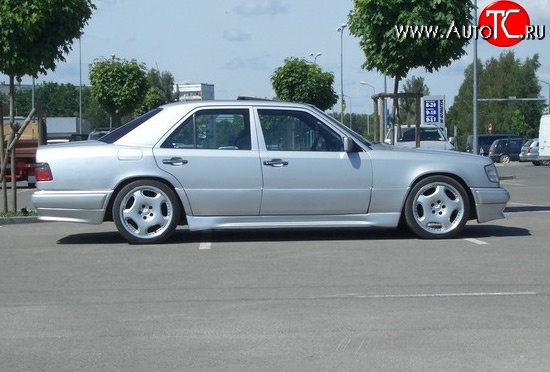 6 799 р. Пороги накладки GT Dynamics Mercedes-Benz E-Class W124 седан дорестайлинг (1984-1993) (Неокрашенные)  с доставкой в г. Москва