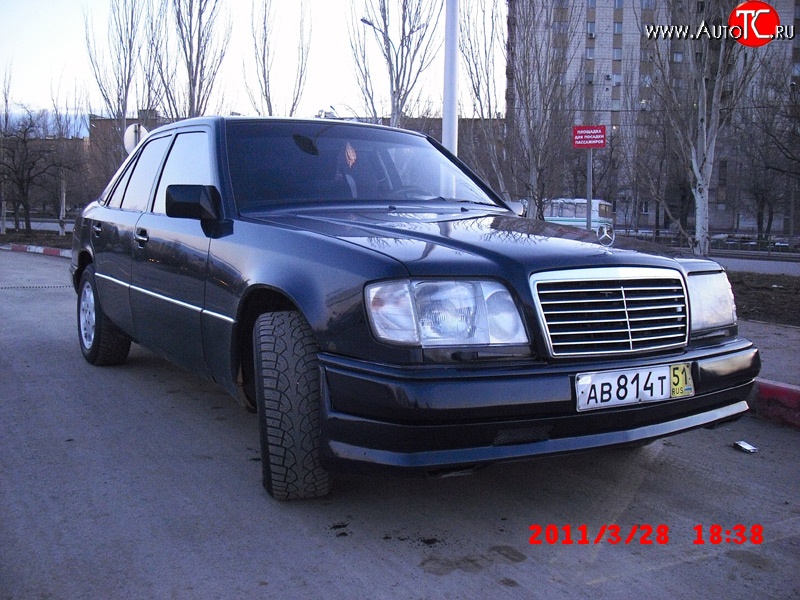 4 499 р. Накладка переднего бампера Elegance Mercedes-Benz E-Class S124 универсал рестайлинг (1993-1996)  с доставкой в г. Москва