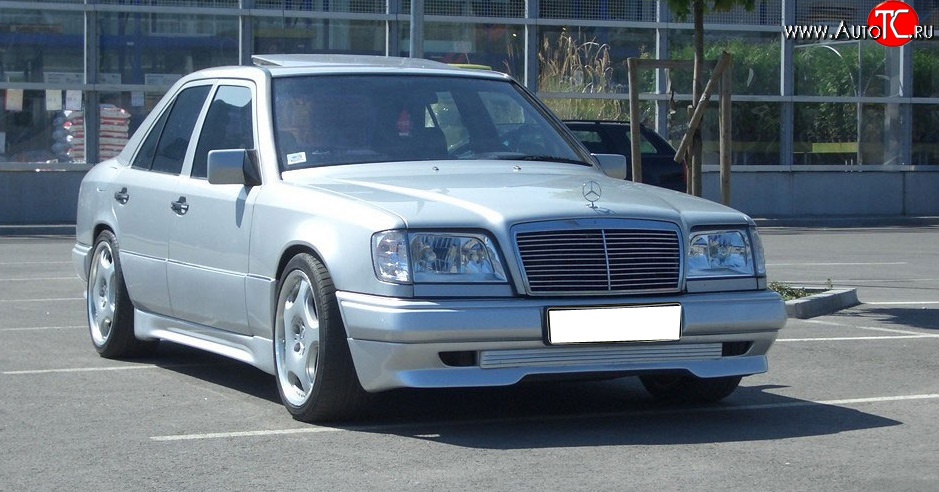 4 299 р. Накладка переднего бампера GT Dynamics Mercedes-Benz E-Class S124 универсал рестайлинг (1993-1996) (Неокрашенная)  с доставкой в г. Москва