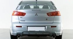 3 599 р. Накладка заднего бампера Elegance  Mitsubishi Lancer  10 (2007-2017) седан дорестайлинг, седан рестайлинг (Неокрашенная)  с доставкой в г. Москва. Увеличить фотографию 1