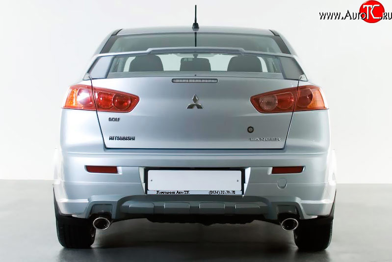 3 599 р. Накладка заднего бампера Elegance Mitsubishi Lancer 10 седан дорестайлинг (2007-2010) (Неокрашенная)  с доставкой в г. Москва