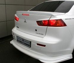 4 749 р. Накладка заднего бампера Mitsubishi Global-Tuning  Mitsubishi Lancer  10 (2007-2017) седан дорестайлинг, седан рестайлинг (Неокрашенная)  с доставкой в г. Москва. Увеличить фотографию 2