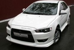 4 749 р. Накладка переднего бампера Mitsubishi global-Tuning Mitsubishi Lancer 10 CY седан рестайлинг (2011-2017) (Неокрашенная)  с доставкой в г. Москва. Увеличить фотографию 2