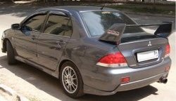 4 189 р. Накладка на задний бампер M-VRS Mitsubishi Lancer 9 CS седан 2-ой рестайлинг (2005-2009) (Неокрашенная)  с доставкой в г. Москва. Увеличить фотографию 1