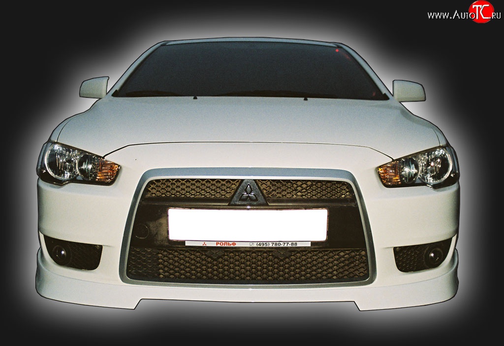 4 999 р. Накладка на решётку радиатора GT Dynamics Mitsubishi Lancer 10 седан дорестайлинг (2007-2010) (Неокрашенная)  с доставкой в г. Москва