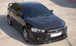 4 849 р. Накладка Zodiak на передний бампер  Mitsubishi Lancer  10 (2007-2017) седан дорестайлинг, хэтчбэк дорестайлинг, седан рестайлинг, хэтчбек 5 дв рестайлинг (Неокрашенная)  с доставкой в г. Москва. Увеличить фотографию 4