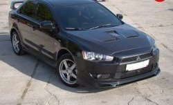 4 849 р. Накладка Zodiak на передний бампер  Mitsubishi Lancer  10 (2007-2017) седан дорестайлинг, хэтчбэк дорестайлинг, седан рестайлинг, хэтчбек 5 дв рестайлинг (Неокрашенная)  с доставкой в г. Москва. Увеличить фотографию 5