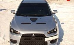 31 799 р. Пластиковый капот Evo  Mitsubishi Lancer  10 (2007-2017) седан дорестайлинг, хэтчбэк дорестайлинг, седан рестайлинг, хэтчбек 5 дв рестайлинг (Неокрашенный)  с доставкой в г. Москва. Увеличить фотографию 2