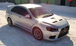 31 799 р. Пластиковый капот Evo Mitsubishi Lancer 10 седан дорестайлинг (2007-2010) (Неокрашенный)  с доставкой в г. Москва. Увеличить фотографию 3