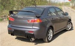 5 399 р. Накладка Evo на задний бампер Mitsubishi Lancer 10 седан дорестайлинг (2007-2010) (Неокрашенная)  с доставкой в г. Москва. Увеличить фотографию 1