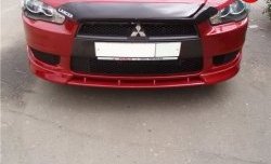 899 р. Вставка переднего бампера (зубатка) Evo Mitsubishi Lancer 10 седан дорестайлинг (2007-2010) (Неокрашенная)  с доставкой в г. Москва. Увеличить фотографию 1