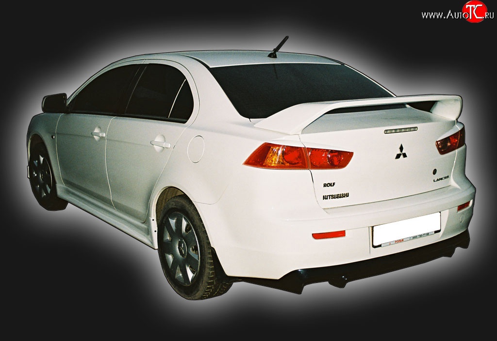 4 249 р. Накладка заднего бампера GT Dynamics Mitsubishi Lancer 10 седан дорестайлинг (2007-2010) (Неокрашенная)  с доставкой в г. Москва