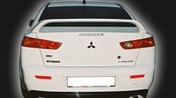 4 249 р. Накладка заднего бампера GT Dynamics Mitsubishi Lancer 10 седан дорестайлинг (2007-2010) (Неокрашенная)  с доставкой в г. Москва. Увеличить фотографию 2