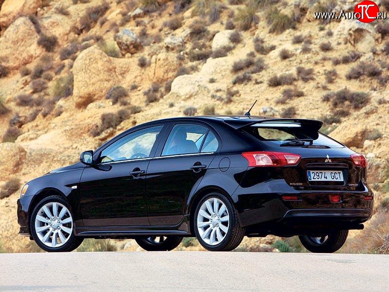 5 399 р. Верхний спойлер Sport 5D (хетчбек) Mitsubishi Lancer 10 хэтчбэк дорестайлинг (2007-2010) (Неокрашенный)  с доставкой в г. Москва